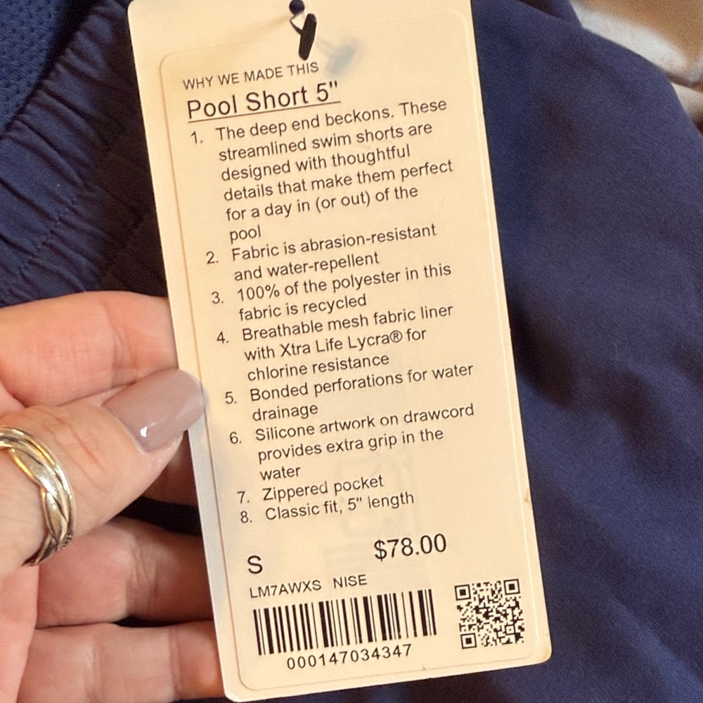 Lululemon athletica Deep Blue Pool Athletic Shorts - Picture 3 of 4